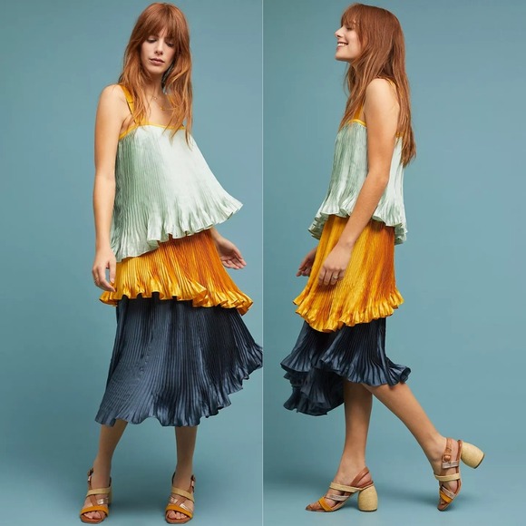 Anthropologie Dresses & Skirts - NWT Anthropologie Guapa Pleated Colorblock Dress Small